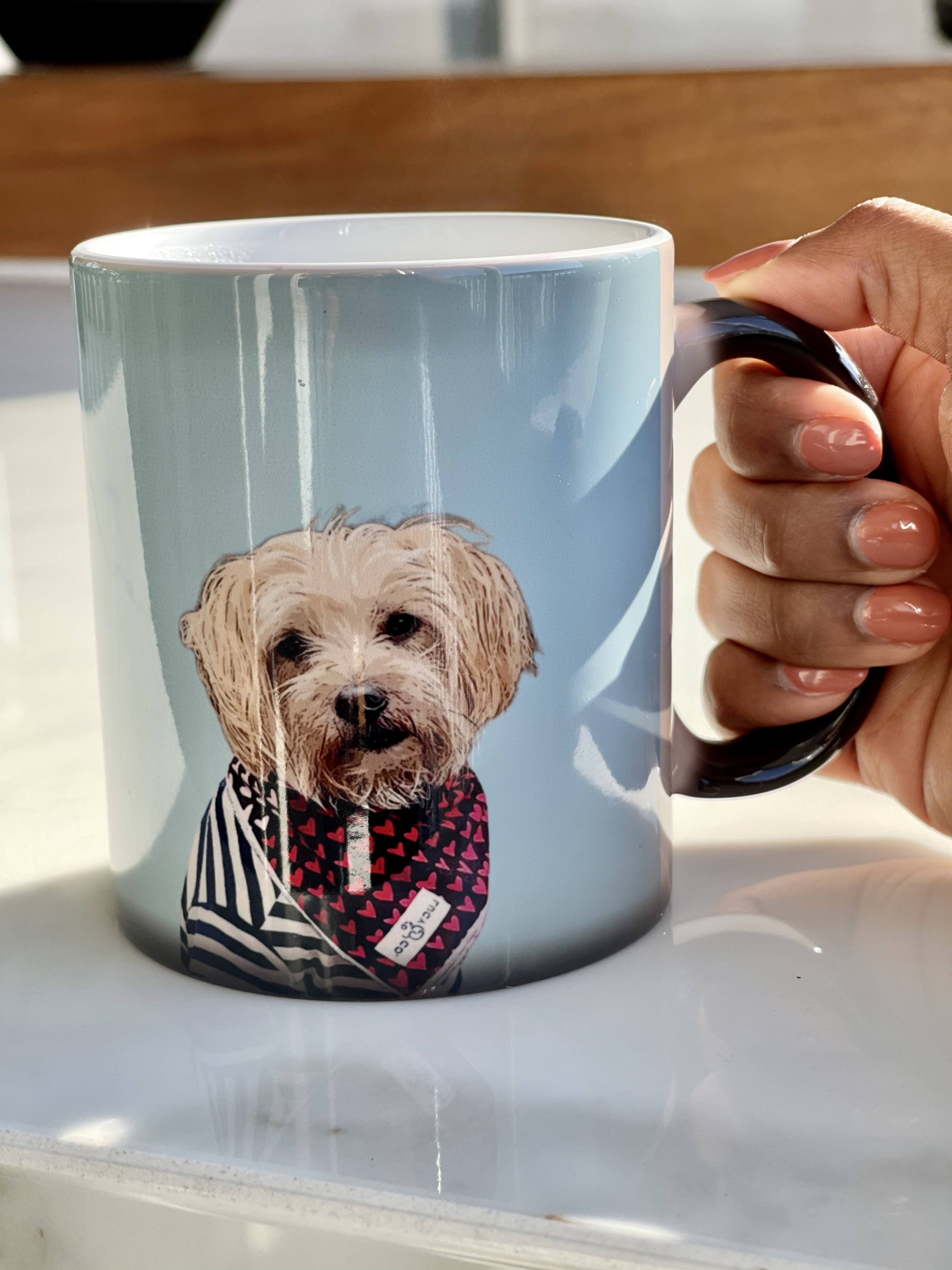 Pop your pup mug with Teddy's face on it. 